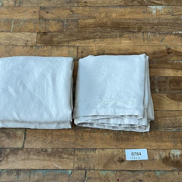 The Company Store Pillow Sham Set of 2 Relaxed Linen 28 x 28" Cream Color - Picture 10 of 10